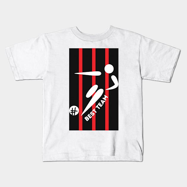 RED BLACK BEST TEAM - Football Player Kids T-Shirt by O.M design